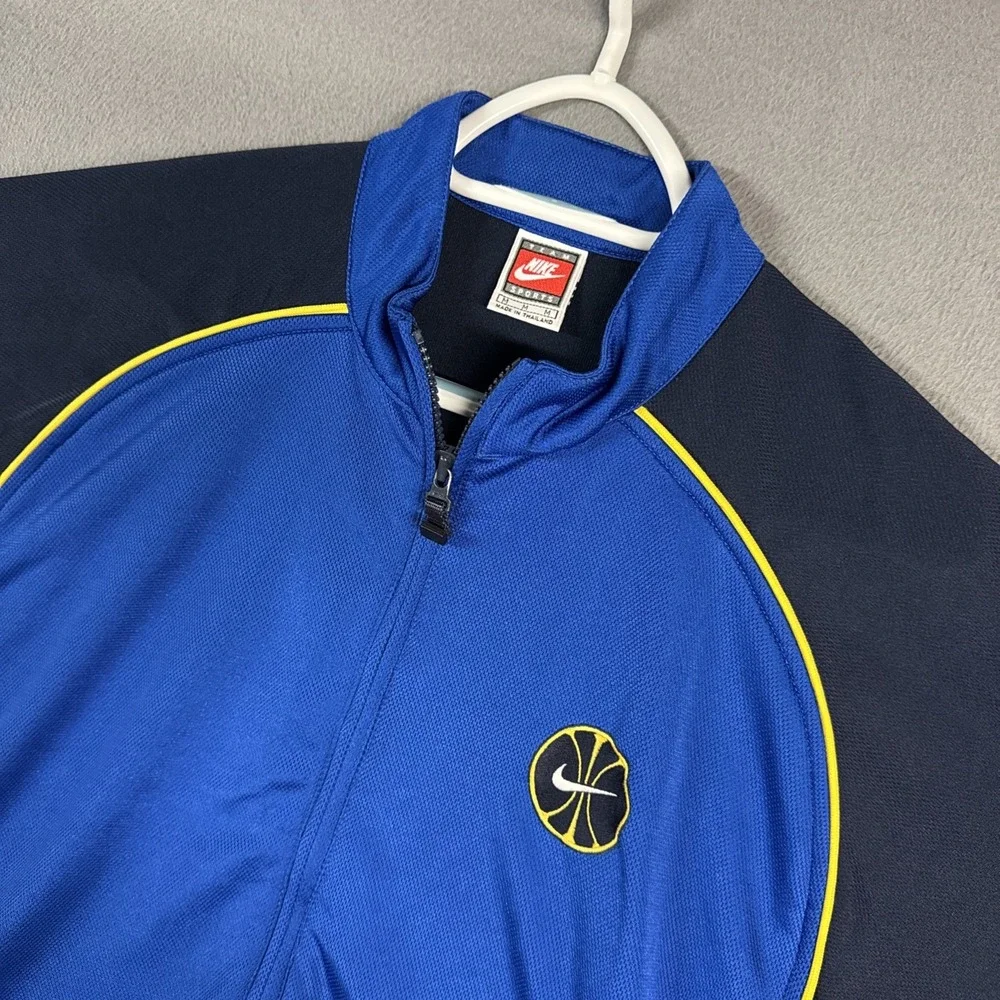 Vintage Nike Team Sports Warm Up Jacket Mens Medium Blue Full Zip Basketball Y2K